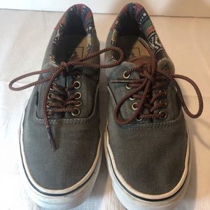 Vans Unisex ERA Classic Leather/ Canvas Sneakers SZ 9.5 W/ 8 M Aztec Interior
